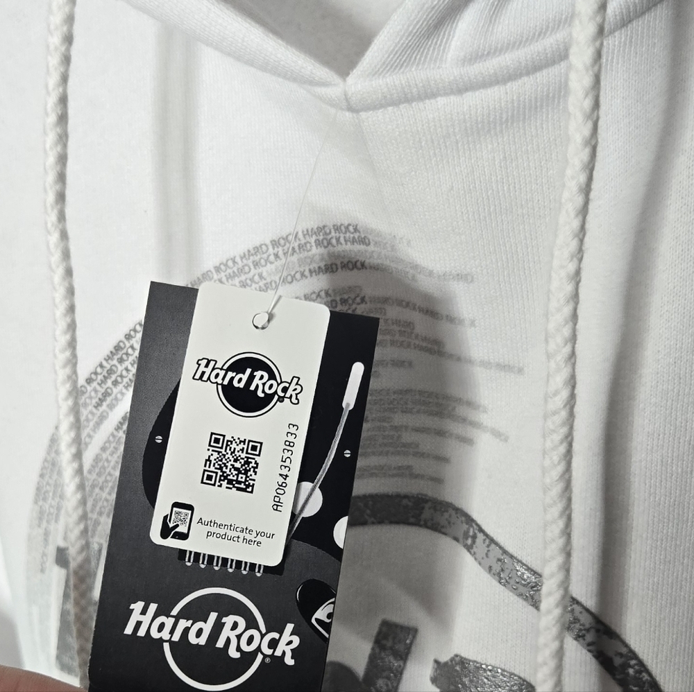 Hard Rock Cafe Singapore Vinyl Hooded Pullover Sweatshirt Unisex Large - Picture 6 of 6